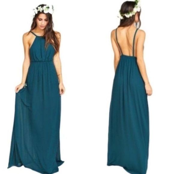 Show Me Your MuMu Dresses & Skirts - Show Me Your MuMu Amanda Formal Bridesmaid Maxi Dress Deep Jade Size Large